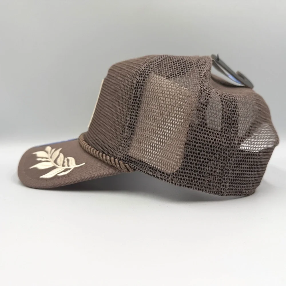 Adidas Originals Trucker Hat Mens OSFA Trace Brown Major Mesh Laurel Rope Cap - Picture 4 of 10